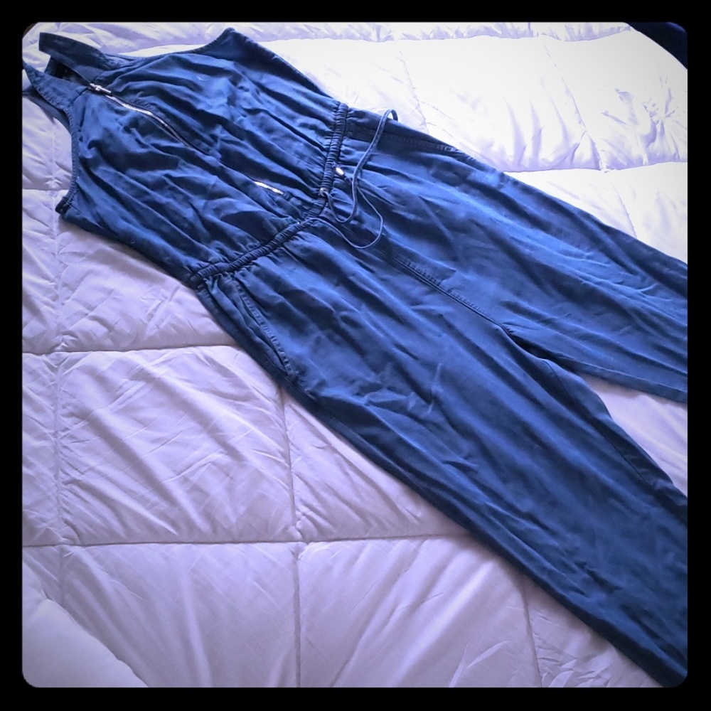 Denim, racerback jumpsuit